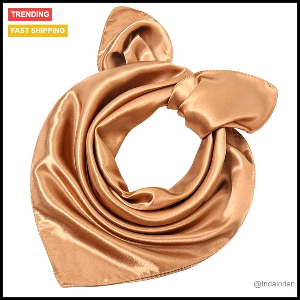 Satin Square Scarf Elegant Versatile Headband Neck Wrap Fashion Accessory